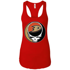 Anaheim Ducks Grateful Dead Steal Your Face Hockey Nhl Shirts Women Tank Top Women Tank Top - parenttees