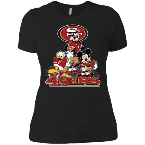 Mickey Mouse San Francisco 49ers American Football Nfl Sports Shirt Women Cotton T-Shirt Black / X-Small Women Cotton T-Shirt - parenttees