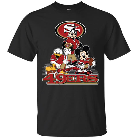 Mickey Mouse San Francisco 49ers American Football Nfl Sports Shirt Men Cotton T-Shirt Black / S Men Cotton T-Shirt - parenttees