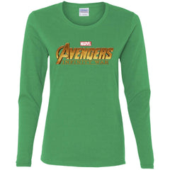 Marvel Avengers Infinity War Golden Logo Women Long Sleeve Shirt Women Long Sleeve Shirt - parenttees