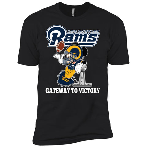 Los Angeles Rams Gateway To Victory Super Bowl 2019 Mickey Mouse Football Nfl Men Short Sleeve T-Shirt Black / X-Small Men Short Sleeve T-Shirt - parenttees