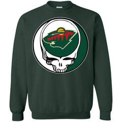 Minnesota Wild Grateful Dead Steal Your Face Hockey Nhl Shirts Crewneck Pullover Sweatshirt Crewneck Pullover Sweatshirt - parenttees