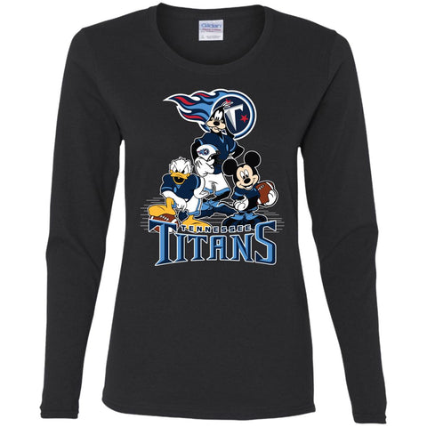 Mickey Mouse Tennessee Titans American Football Nfl Sports Shirt Women Long Sleeve Shirt Black / S Women Long Sleeve Shirt - parenttees