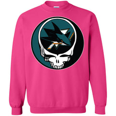 San Jose Sharks Grateful Dead Steal Your Face Hockey Nhl Shirts Crewneck Pullover Sweatshirt Crewneck Pullover Sweatshirt - parenttees