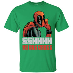 Marvel Deadpool Shhh No One Cares Whisper Men Cotton T-Shirt Men Cotton T-Shirt - parenttees