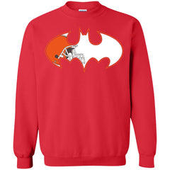 We Are The Cleveland Browns Batman Nfl Mashup Crewneck Pullover Sweatshirt Crewneck Pullover Sweatshirt - parenttees