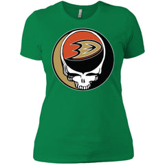 Anaheim Ducks Grateful Dead Steal Your Face Hockey Nhl Shirts Women Cotton T-Shirt Women Cotton T-Shirt - parenttees