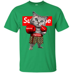 Supreme Boxing Cat Best Funny T-shirt Men Cotton T-Shirt Men Cotton T-Shirt - parenttees