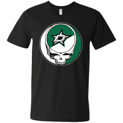 Dallas Stars Grateful Dead Steal Your Face Hockey Nhl Shirts Men V-Neck T-Shirt Black / S Men V-Neck T-Shirt - parenttees