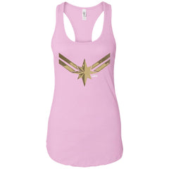 Captain Marvel Simple Gold Shadowed Logo Women Tank Top Women Tank Top - parenttees