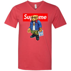 Supreme Bear Style Music T-shirt Men V-Neck T-Shirt Men V-Neck T-Shirt - parenttees