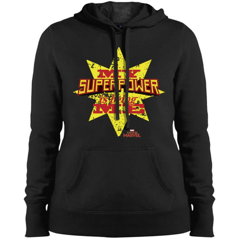 Captain Marvel My Superpower Is Being Me Women Hooded Sweatshirt Black / X-Small Women Hooded Sweatshirt - parenttees