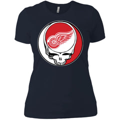 Detroit Red Wings Grateful Dead Steal Your Face Hockey Nhl Shirts Women Cotton T-Shirt Women Cotton T-Shirt - parenttees