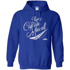 Captain Marvel Paging Distressed Cursive Pullover Hoodie Sweatshirt Pullover Hoodie Sweatshirt - parenttees