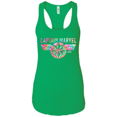 Captain Marvel Logo Banner Tie Dye Colors Women Tank Top Women Tank Top - parenttees