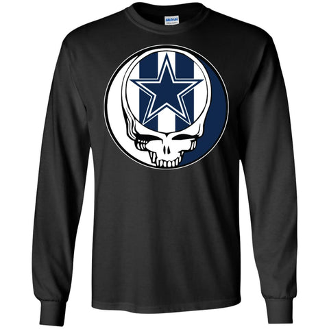 Dallas Cowboys Grateful Dead Steal Your Face Football Nfl Shirts Men Long Sleeve Shirt Black / S Men Long Sleeve Shirt - parenttees