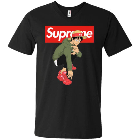 Supreme One Piece Y3 T-shirt Men V-Neck T-Shirt Black / S Men V-Neck T-Shirt - parenttees