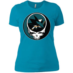 San Jose Sharks Grateful Dead Steal Your Face Hockey Nhl Shirts Women Cotton T-Shirt Women Cotton T-Shirt - parenttees