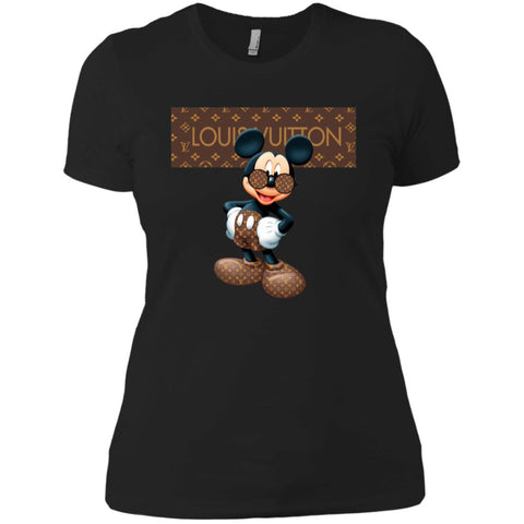 Best Louis Vuitton Mickey Mouse Shirt Women Cotton T-Shirt Black / X-Small Women Cotton T-Shirt - parenttees