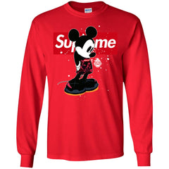 Supreme Mickey Babe Cute Love T-shirt Men Long Sleeve Shirt Men Long Sleeve Shirt - parenttees