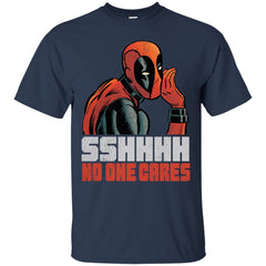 Marvel Deadpool Shhh No One Cares Whisper Men Cotton T-Shirt Men Cotton T-Shirt - parenttees