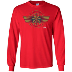 Captain Marvel Color Fade Circle Logo Badge Men Long Sleeve Shirt Men Long Sleeve Shirt - parenttees