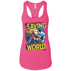 Captain Marvel Saving The World Portrait Women Tank Top Women Tank Top - parenttees