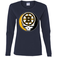 Boston Bruins Grateful Dead Steal Your Face Hockey Nhl Shirts Women Long Sleeve Shirt Women Long Sleeve Shirt - parenttees