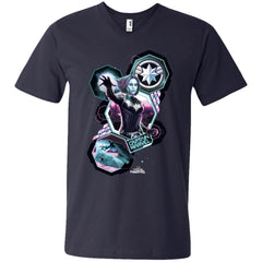 Captain Marvel Space Shapes Portrait Men V-Neck T-Shirt Men V-Neck T-Shirt - parenttees