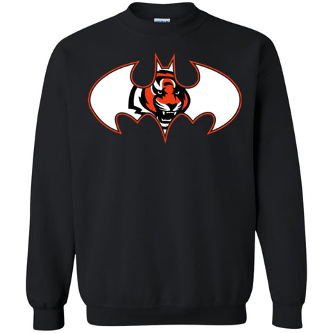 We Are The Cincinnati Bengals Batman Nfl Mashup Crewneck Pullover Sweatshirt Black / S Crewneck Pullover Sweatshirt - parenttees