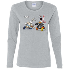 Star Wars T-shirts Rabbit Vs Duck Donald Funny Women Long Sleeve Shirt Women Long Sleeve Shirt - parenttees