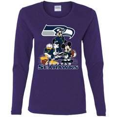 Mickey Mouse Seattle Seahawks American Football Nfl Sports Shirt Women Long Sleeve Shirt Women Long Sleeve Shirt - parenttees