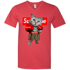 Supreme Boxing Cat Best Funny T-shirt Men V-Neck T-Shirt Men V-Neck T-Shirt - parenttees