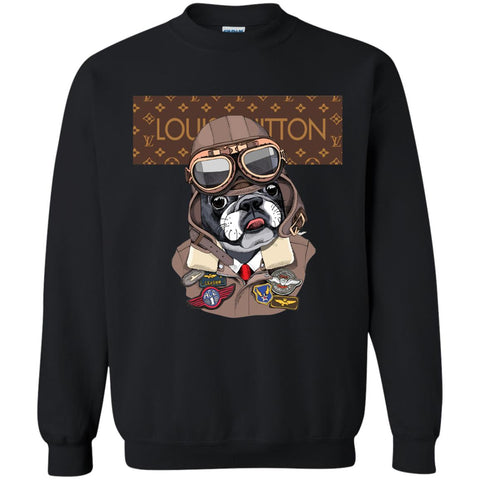 Louis Vuitton T-shirt Style Dogs T-shirt Crewneck Pullover Sweatshirt Black / S Crewneck Pullover Sweatshirt - parenttees