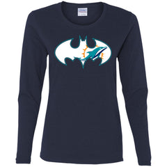 We Are The Miami Dolphins Batman Nfl Mashup Women Long Sleeve Shirt Women Long Sleeve Shirt - parenttees