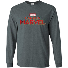 Marvel Captain Marvel Movie Logo Red Men Long Sleeve Shirt Men Long Sleeve Shirt - parenttees