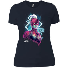 Marvel Captain Marvel Space Glow Neon Women Cotton T-Shirt Women Cotton T-Shirt - parenttees