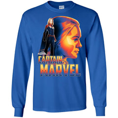 Captain Marvel Bold Sunset Portrait Men Long Sleeve Shirt Men Long Sleeve Shirt - parenttees