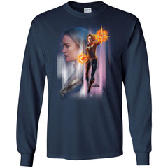 Captain Marvel Flying Space Portrait Men Long Sleeve Shirt Men Long Sleeve Shirt - parenttees