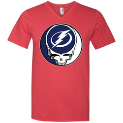 Tampa Bay Lightning Grateful Dead Steal Your Face Hockey Nhl Shirts Men V-Neck T-Shirt