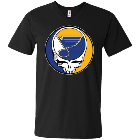 St Louis Blues Grateful Dead Steal Your Face Hockey Nhl Shirts Men V-Neck T-Shirt Black / S Men V-Neck T-Shirt - parenttees