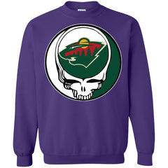 Minnesota Wild Grateful Dead Steal Your Face Hockey Nhl Shirts Crewneck Pullover Sweatshirt Crewneck Pullover Sweatshirt - parenttees