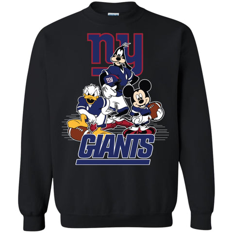 Mickey Mouse New York Giants American Football Nfl Sports Shirt Crewneck Pullover Sweatshirt Black / S Crewneck Pullover Sweatshirt - parenttees