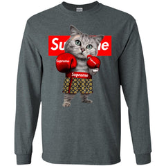 Supreme Boxing Cat Best Funny T-shirt Men Long Sleeve Shirt Men Long Sleeve Shirt - parenttees