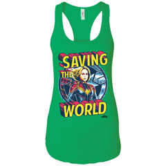 Captain Marvel Saving The World Portrait Women Tank Top Women Tank Top - parenttees