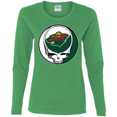 Minnesota Wild Grateful Dead Steal Your Face Hockey Nhl Shirts Women Long Sleeve Shirt Women Long Sleeve Shirt - parenttees