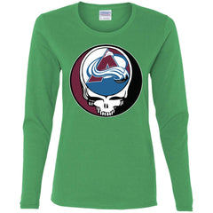 Colorado Avalanche Grateful Dead Steal Your Face Hockey Nhl Shirts Women Long Sleeve Shirt Women Long Sleeve Shirt - parenttees