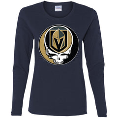 Vegas Golden Knights Grateful Dead Steal Your Face Hockey Nhl Shirts Women Long Sleeve Shirt Women Long Sleeve Shirt - parenttees