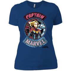 Captain Marvel Stitched Patched Portrait Women Cotton T-Shirt Women Cotton T-Shirt - parenttees