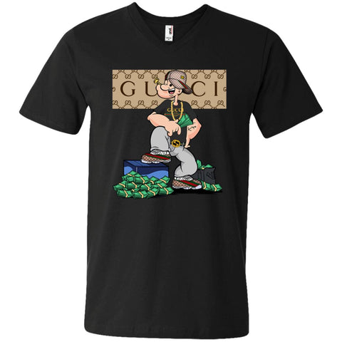 Gucci Cartoon T-shirt Men V-Neck T-Shirt Black / S Men V-Neck T-Shirt - parenttees